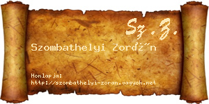 Szombathelyi Zorán névjegykártya